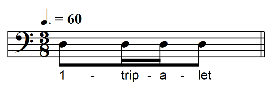 rhythmic dictation compound meter one beat example 5